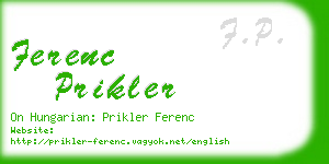 ferenc prikler business card